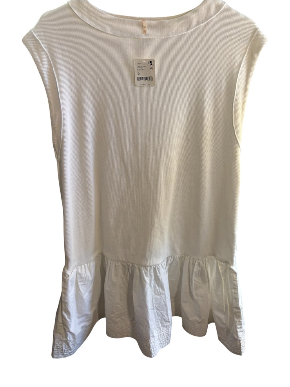 Free People White Sleeveless Peplum dress